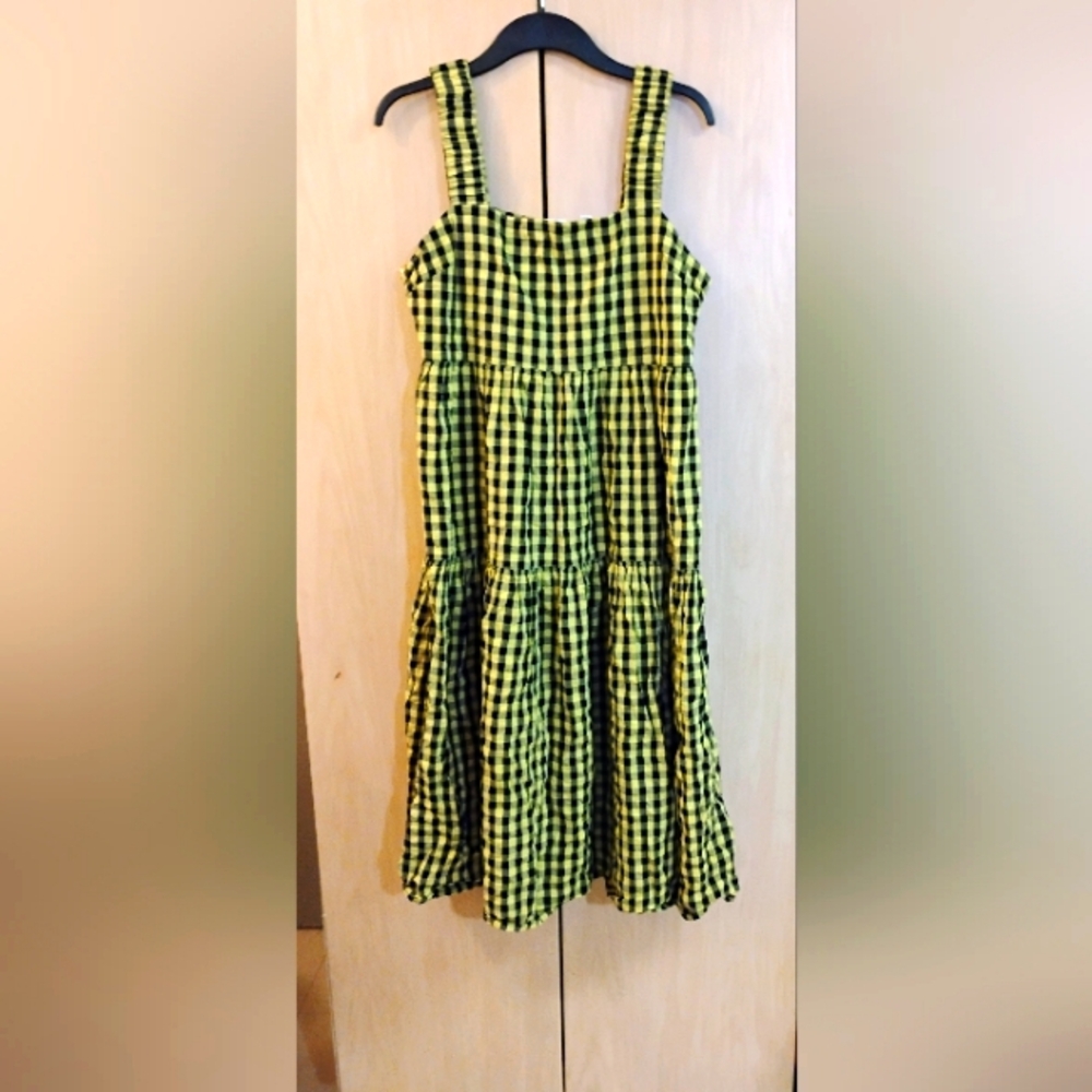 Like New Yellow and Black Checkered Dress